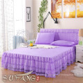 Lace border sand wash cotton korean bedding set , hotel bed spread